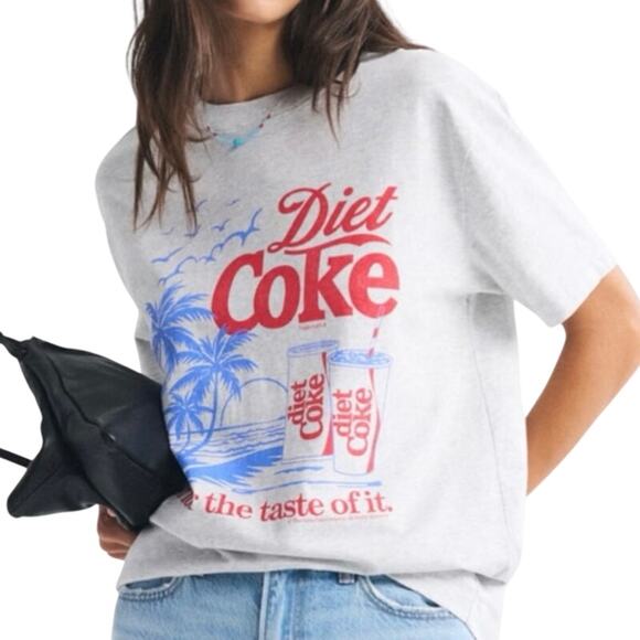 Abercrombie & Fitch Tops - Abercrombie & Fitch Oversized Retro Diet Coke Tee T-Shirt Beach- Sz Small - NWT